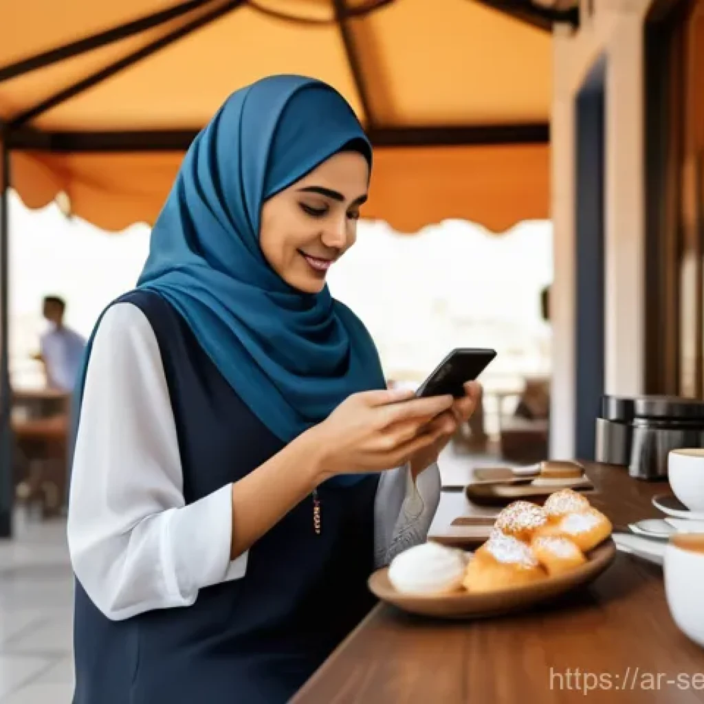 지문 인식 기술의 응용 분야 - **Prompt:** "A modern Arab individual, mid-30s, dressed in stylish yet modest contemporary clothing,...